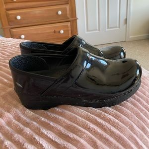 Dansko Professional Black Patent Clogs